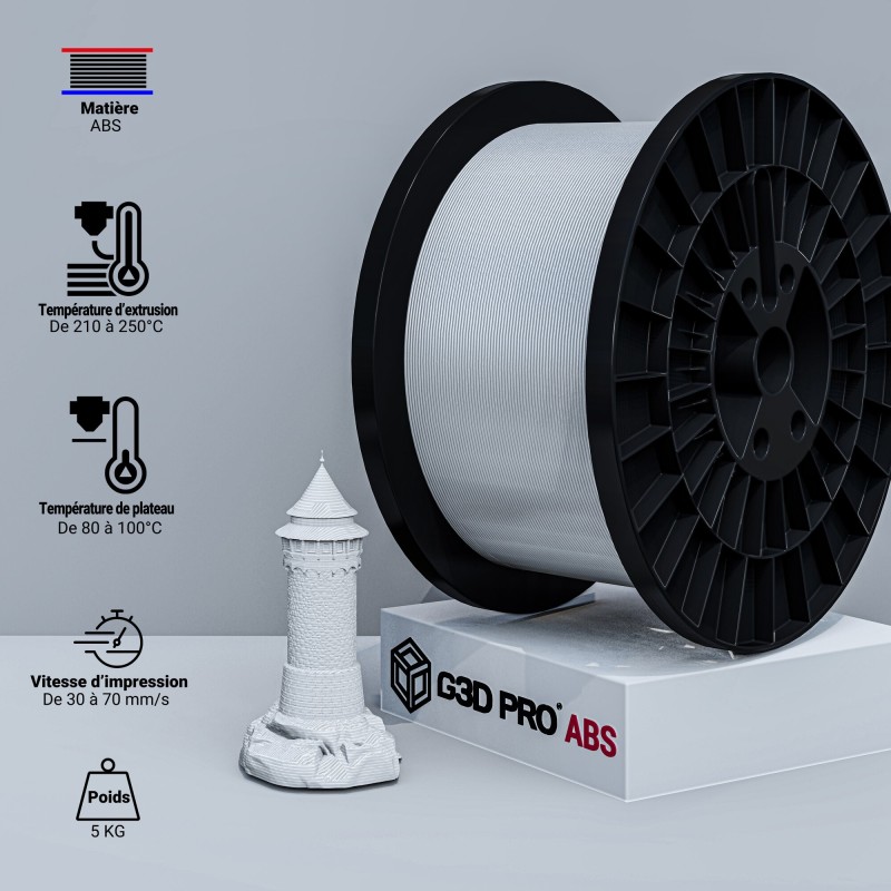 Fil 3D ABS 5 Kg 1.75 mm Blanc – Image 4