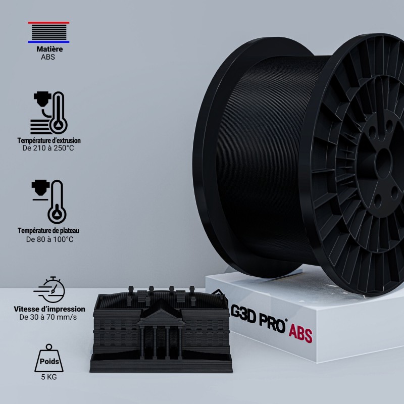 Fil 3D ABS 5 Kg 1.75 mm Noir – Image 4