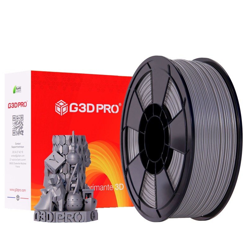 Fil 3D PLA 1 Kg 1.75 mm Argent
