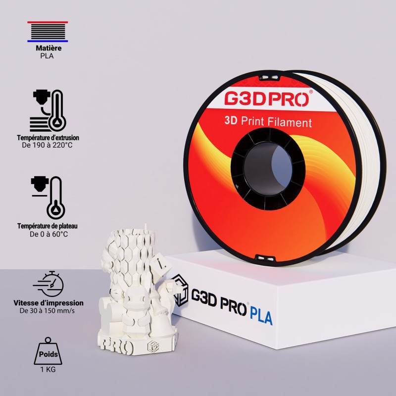 Fil 3D PLA 1 Kg 1.75 mm Blanc – Image 4