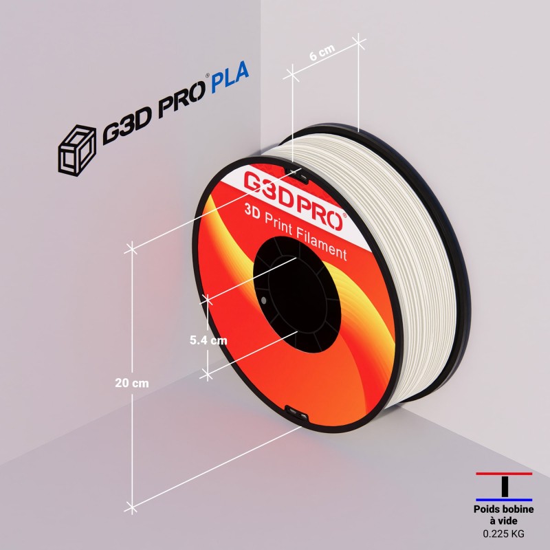 Fil 3D PLA 1 Kg 1.75 mm Blanc – Image 6