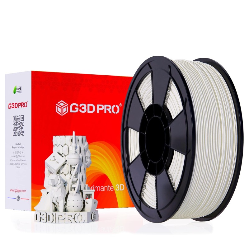 Fil 3D PLA 1 Kg 1.75 mm Blanc