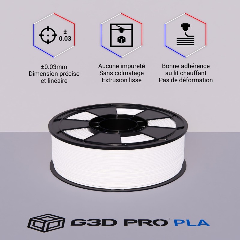 Fil 3D PLA 1 Kg 1.75 mm Blanc Neige – Image 4
