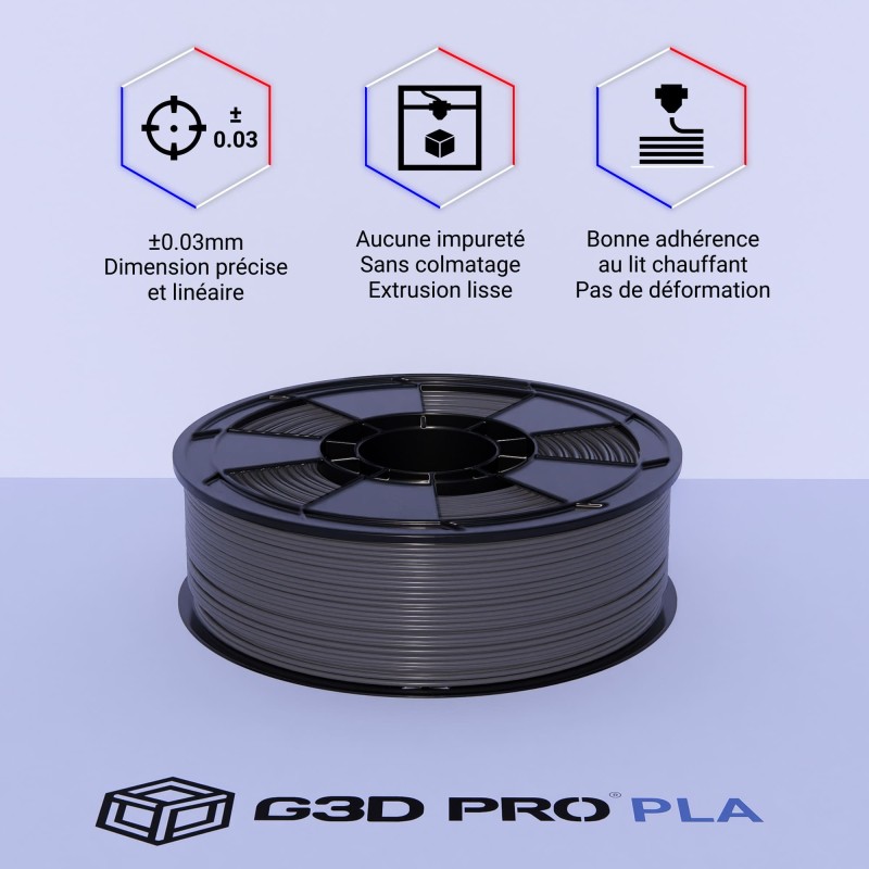 Fil 3D PLA 1 Kg 1.75 mm Dark Gris Anthracite – Image 4
