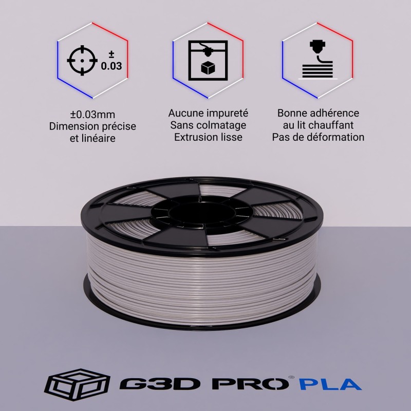 Fil 3D PLA 1 Kg 1.75 mm Gris – Image 4