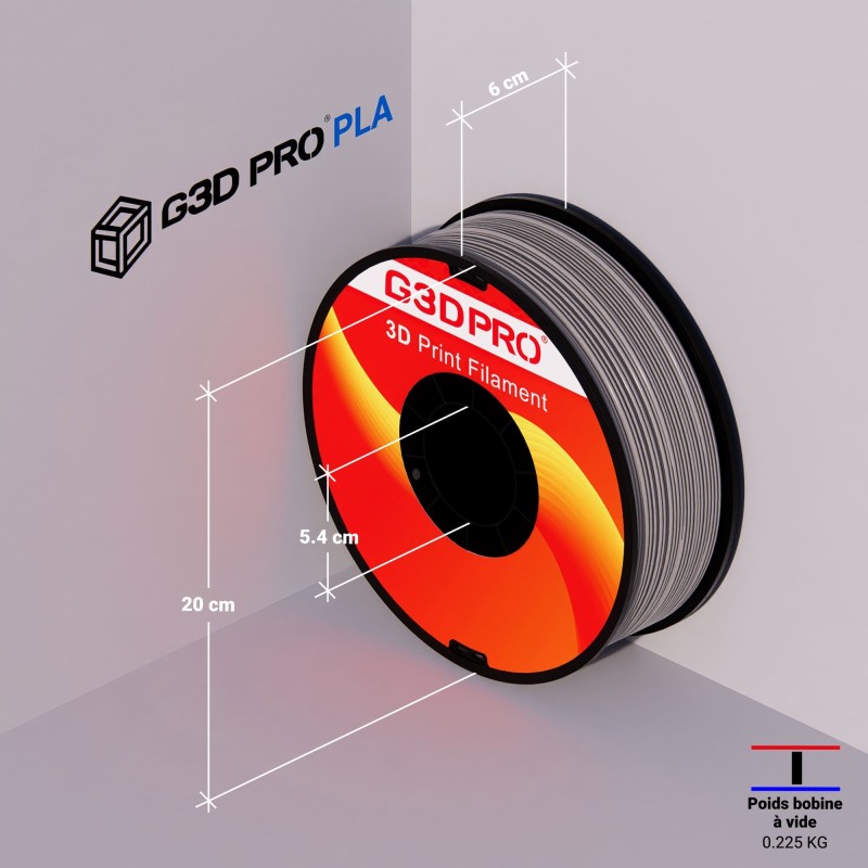 Fil 3D PLA 1 Kg 1.75 mm Gris – Image 7