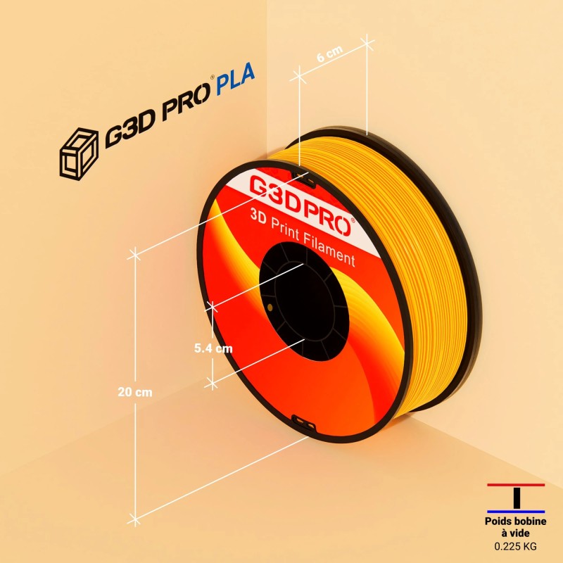 Fil 3D PLA 1 Kg 1.75 mm Jaune – Image 5