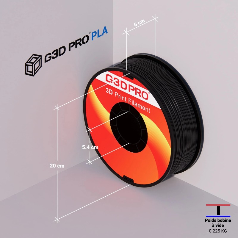 Fil 3D PLA 1 Kg 1.75 mm Noir – Image 6