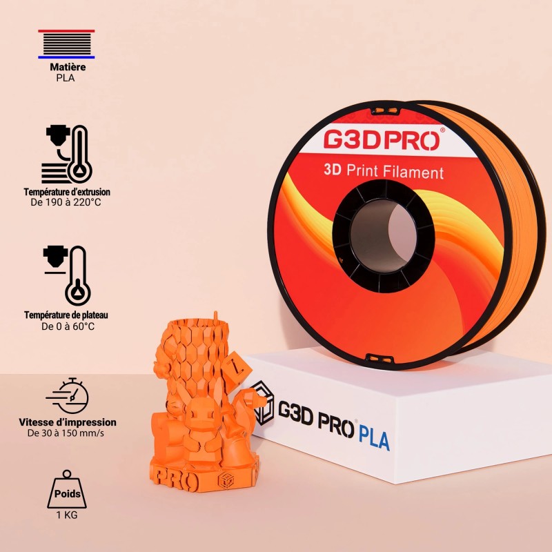 Fil 3D PLA 1 Kg 1.75 mm Orange – Image 3