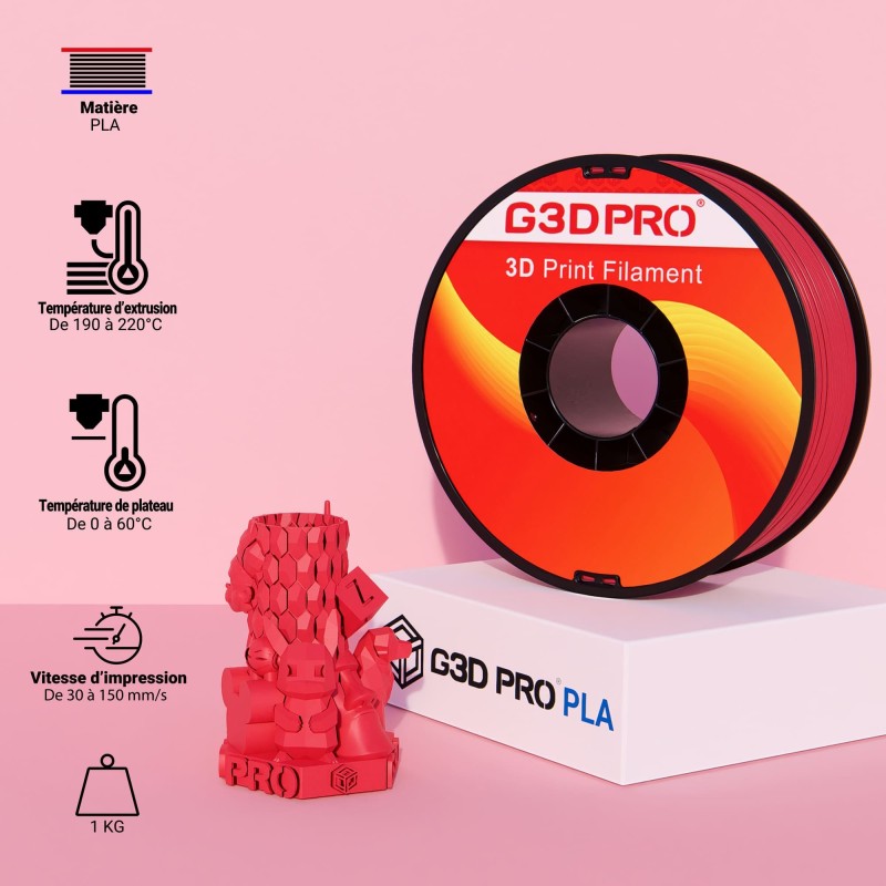 Fil 3D PLA 1 Kg 1.75 mm Rouge – Image 5
