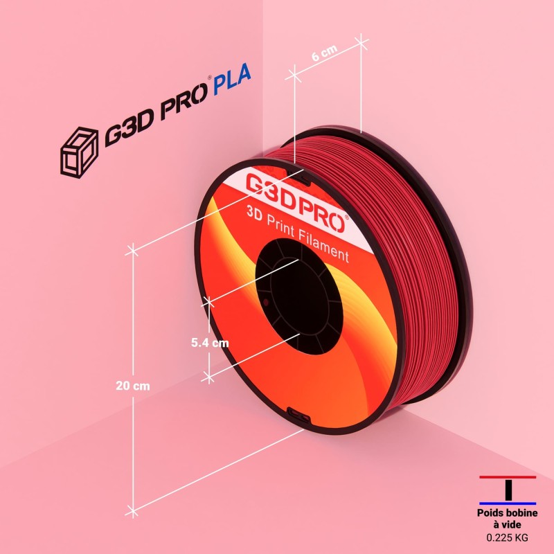 Fil 3D PLA 1 Kg 1.75 mm Rouge – Image 7