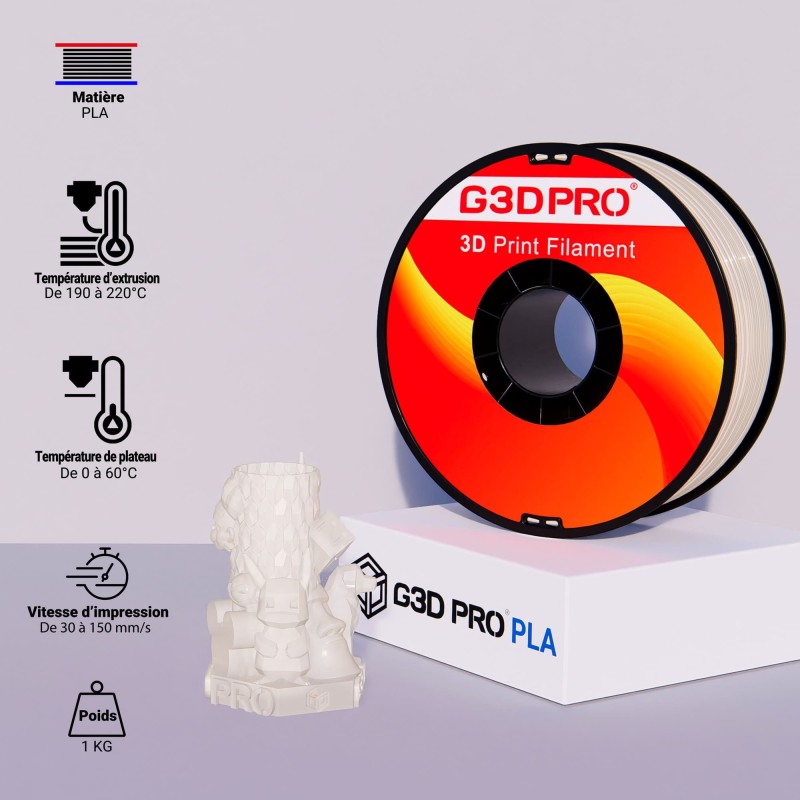 Fil 3D PLA 1 Kg 1.75 mm Transparent – Image 4