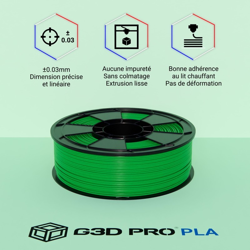 Fil 3D PLA 1 Kg 1.75 mm Vert – Image 4