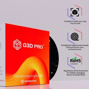 FILAMENT 3D G3D PRO PETG 1.75MM FORMAT 10KG XXL BLANC