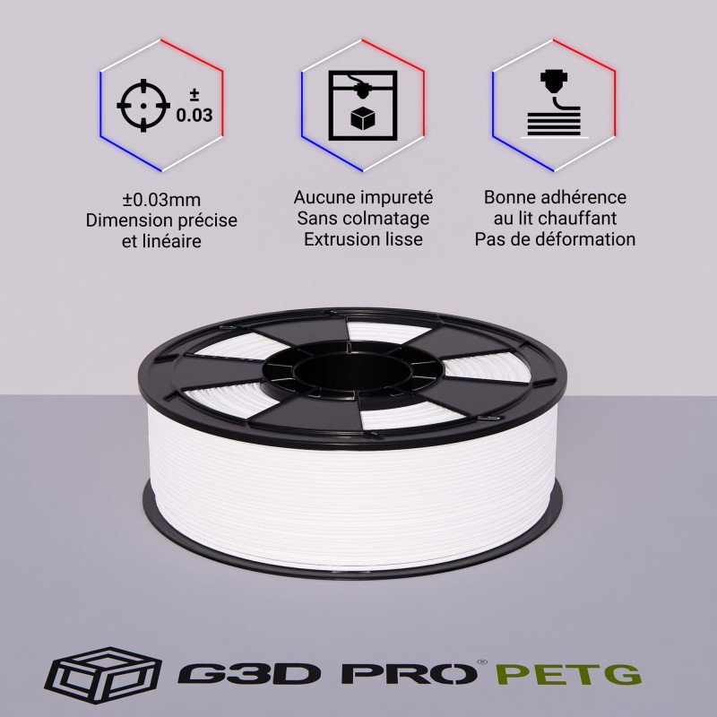 Filament 3D PETG 1 Kg Blanc 1.75 mm – Image 4